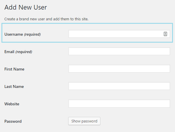 user settings menu