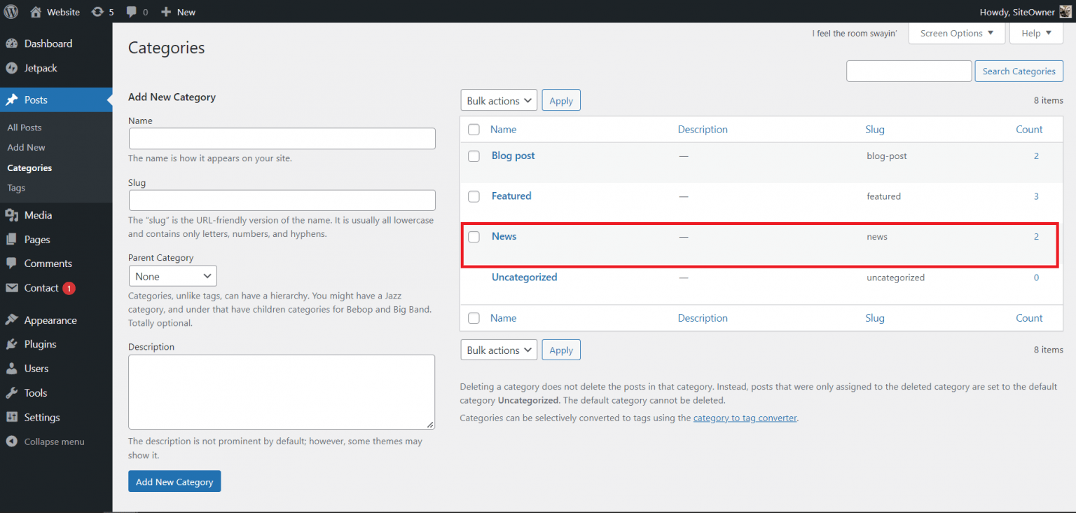 How To Add Categories In WordPress - Simply Web Stuff