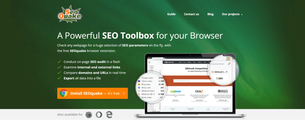 seoquake free browser plugin for seo