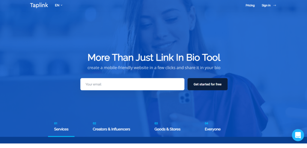 taplink home page