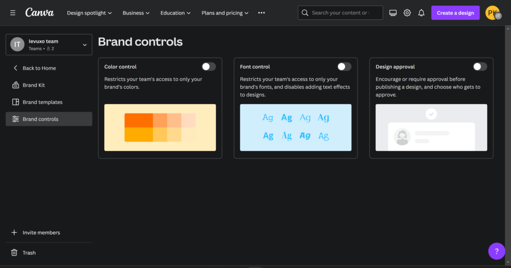 brand controls in canva 2023