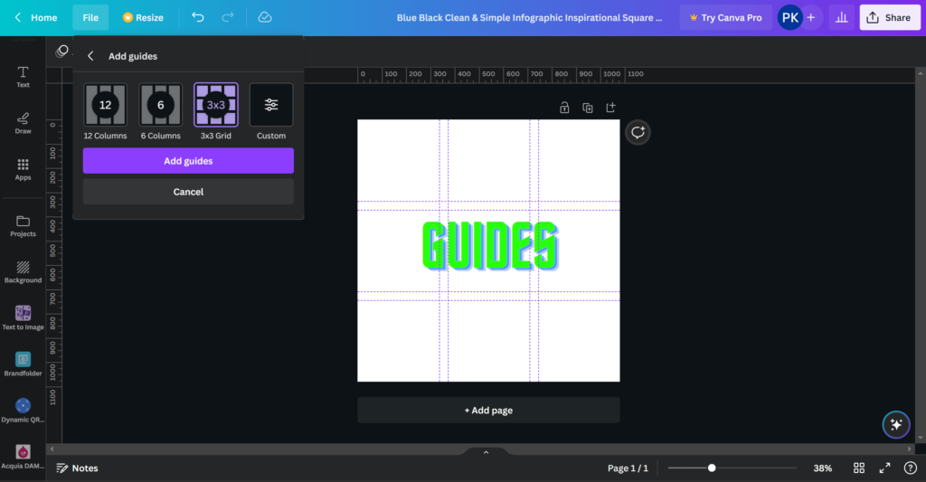 guides in canva