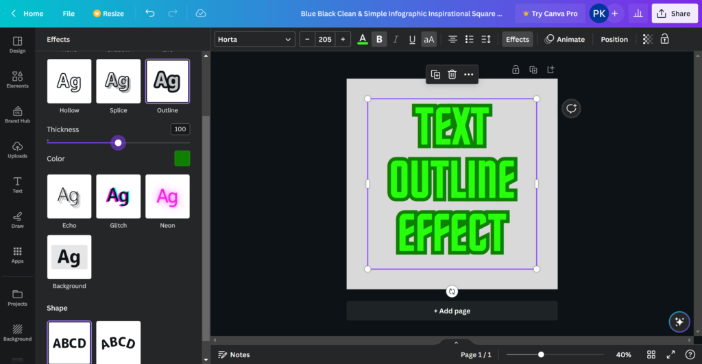 text outline in canva 2023