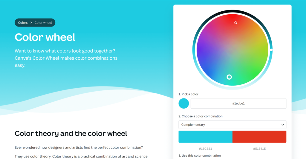 canva color wheel