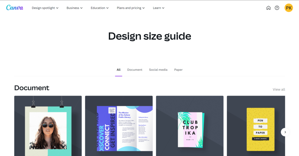 canva design size guide